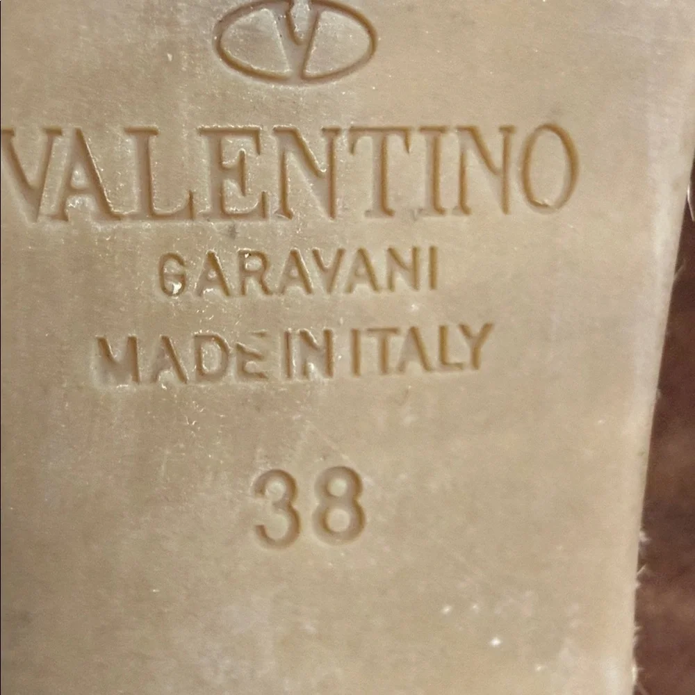 These are Valentino Garavani Rockstud textured-leather espadrille wedge heel